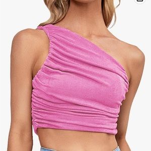 Pink one shoulder tank